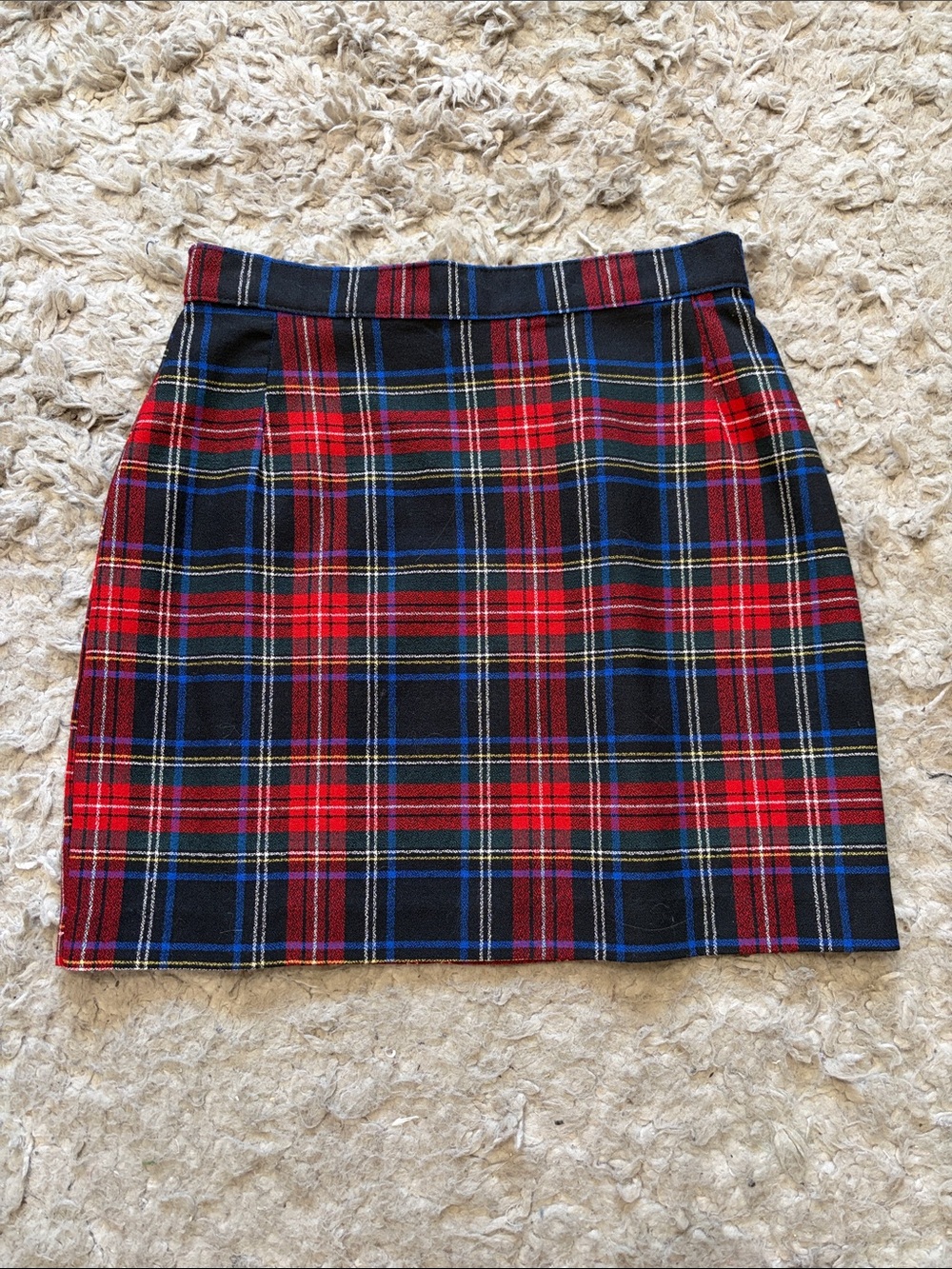 A. Byer Red and Black Plaid Mini Skirt